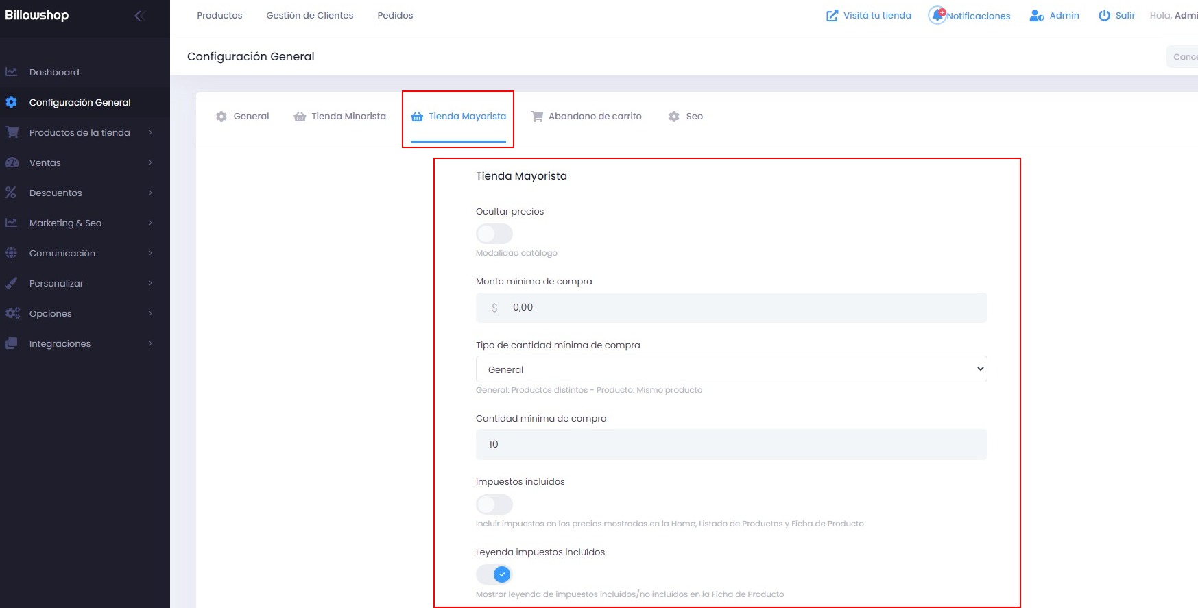 Tienda Híbrida B2C+B2B